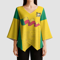 Custom Benin Football Kimono Sleeve Blouse Go Champions Les Guepards - Wonder Print Shop