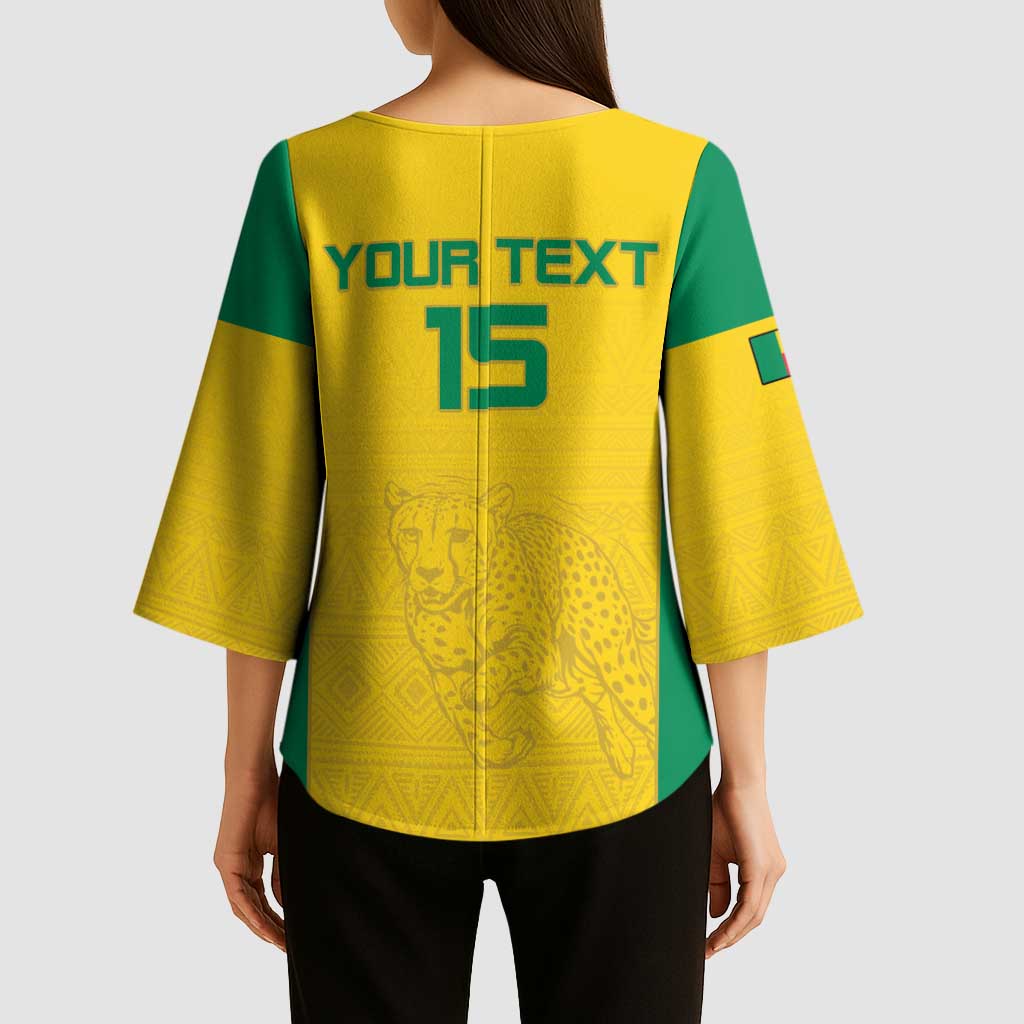 Custom Benin Football Kimono Sleeve Blouse Go Champions Les Guepards - Wonder Print Shop