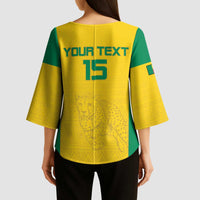 Custom Benin Football Kimono Sleeve Blouse Go Champions Les Guepards - Wonder Print Shop