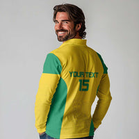 Custom Benin Football Long Sleeve Polo Shirt Go Champions Les Guepards - Wonder Print Shop