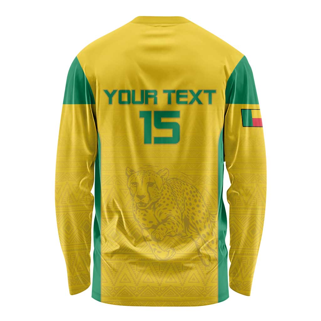 Custom Benin Football Long Sleeve Shirt Go Champions Les Guepards - Wonder Print Shop