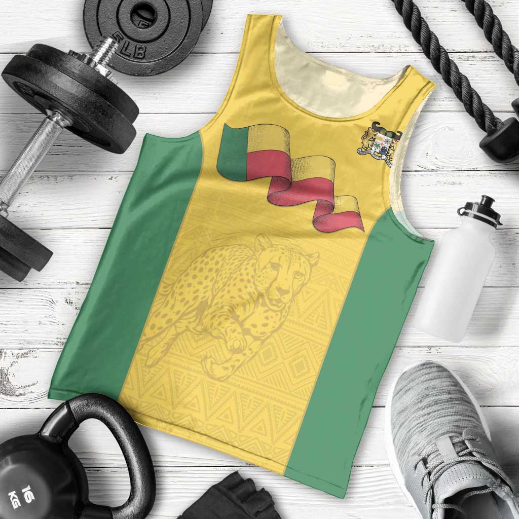 Custom Benin Football Men Tank Top Go Champions Les Guepards - Wonder Print Shop