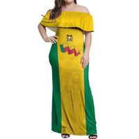 Custom Benin Football Off Shoulder Maxi Dress Go Champions Les Guepards - Wonder Print Shop