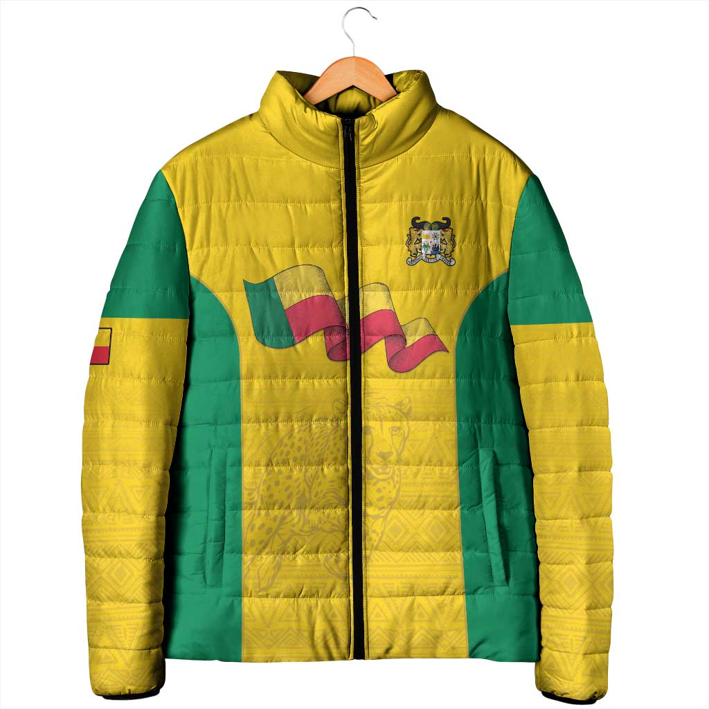 Custom Benin Football Padded Jacket Go Champions Les Guepards - Wonder Print Shop
