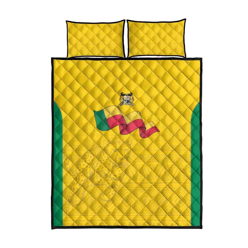 Benin Football Quilt Bed Set Go Champions Les Guepards - Wonder Print Shop