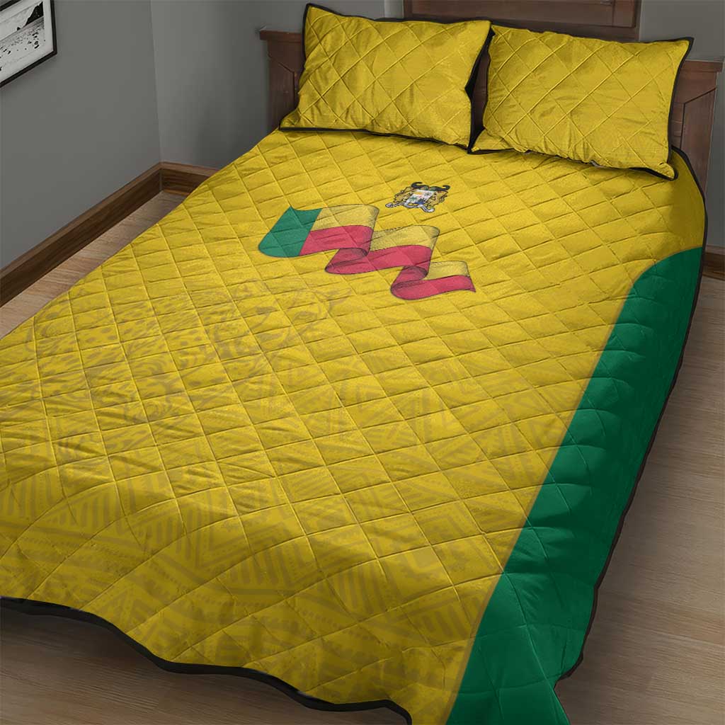 Benin Football Quilt Bed Set Go Champions Les Guepards - Wonder Print Shop