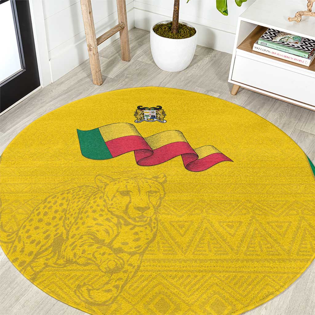 Benin Football Round Carpet Go Champions Les Guepards - Wonder Print Shop