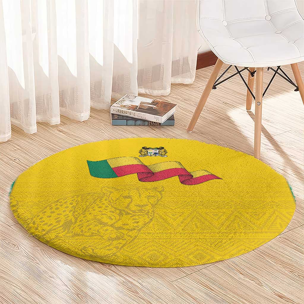 Benin Football Round Carpet Go Champions Les Guepards - Wonder Print Shop