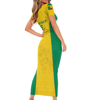 Custom Benin Football Short Sleeve Bodycon Dress Go Champions Les Guepards - Wonder Print Shop
