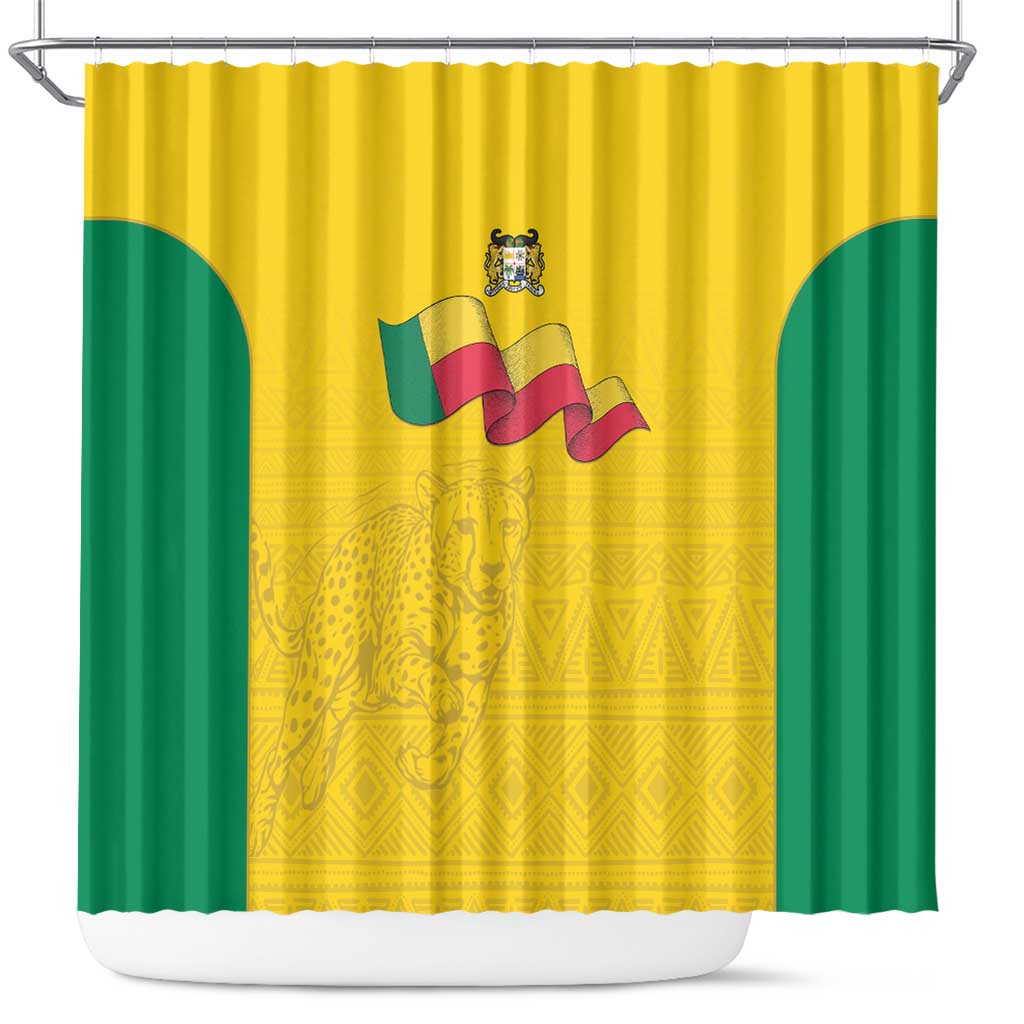 Benin Football Shower Curtain Go Champions Les Guepards - Wonder Print Shop