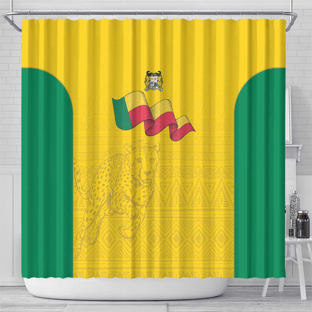 Benin Football Shower Curtain Go Champions Les Guepards - Wonder Print Shop