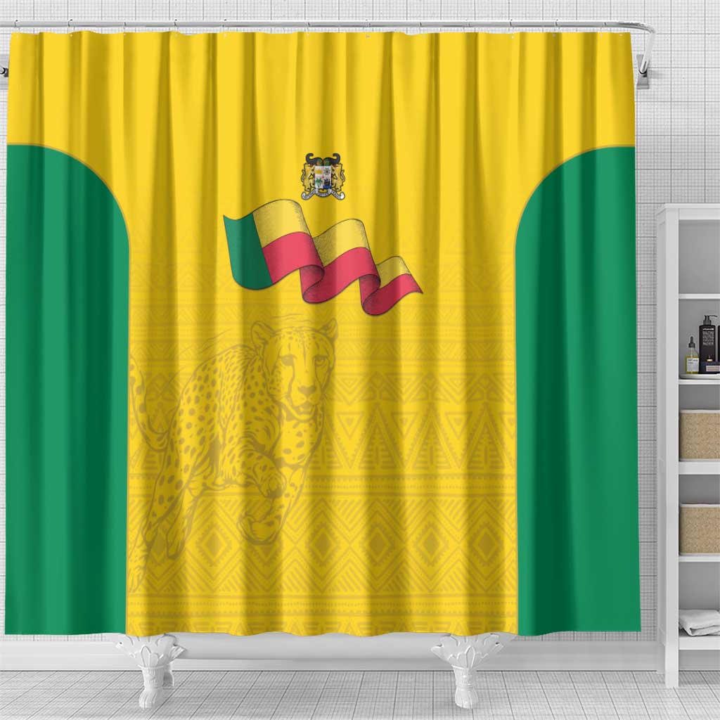 Benin Football Shower Curtain Go Champions Les Guepards - Wonder Print Shop