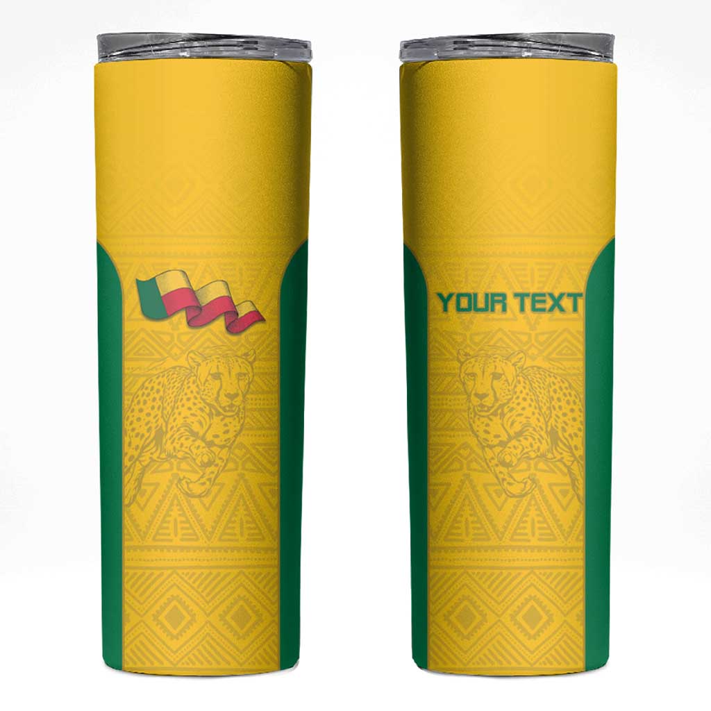 Custom Benin Football Skinny Tumbler Go Champions Les Guepards - Wonder Print Shop