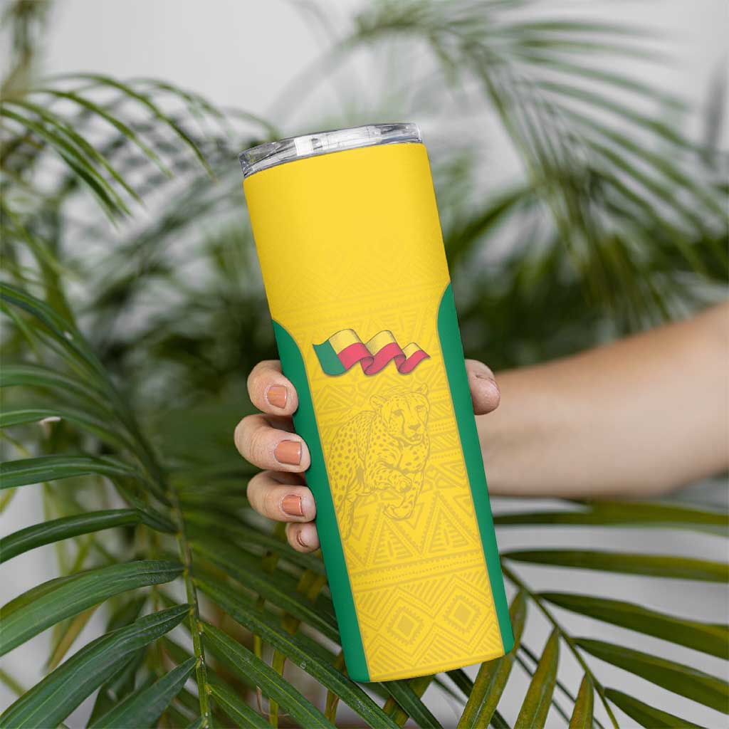 Custom Benin Football Skinny Tumbler Go Champions Les Guepards - Wonder Print Shop