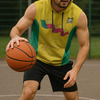 Custom Benin Football Sleeveless Hoodie Go Champions Les Guepards - Wonder Print Shop