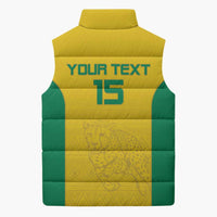 Custom Benin Football Sleeveless Puffer Jacket Go Champions Les Guepards - Wonder Print Shop