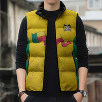 Custom Benin Football Sleeveless Puffer Jacket Go Champions Les Guepards - Wonder Print Shop