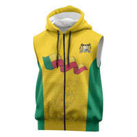 Custom Benin Football Sleeveless Zip Hoodie Go Champions Les Guepards - Wonder Print Shop