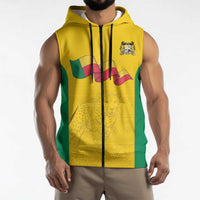 Custom Benin Football Sleeveless Zip Hoodie Go Champions Les Guepards - Wonder Print Shop