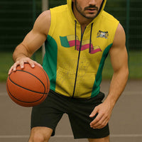 Custom Benin Football Sleeveless Zip Hoodie Go Champions Les Guepards - Wonder Print Shop
