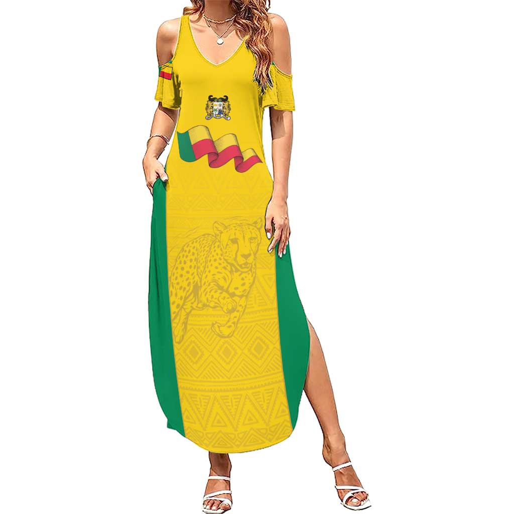Custom Benin Football Summer Maxi Dress Go Champions Les Guepards - Wonder Print Shop