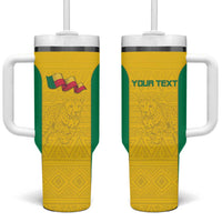 Custom Benin Football Tumbler With Handle Go Champions Les Guepards - Wonder Print Shop