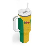 Custom Benin Football Tumbler With Handle Go Champions Les Guepards - Wonder Print Shop