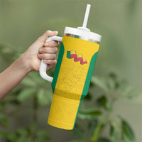 Custom Benin Football Tumbler With Handle Go Champions Les Guepards - Wonder Print Shop