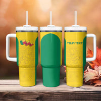 Custom Benin Football Tumbler With Handle Go Champions Les Guepards - Wonder Print Shop