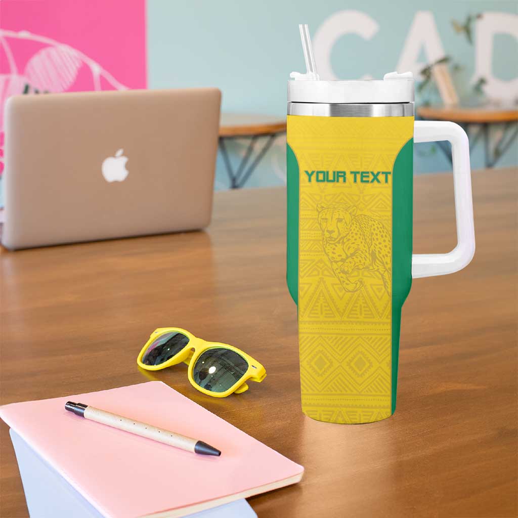 Custom Benin Football Tumbler With Handle Go Champions Les Guepards - Wonder Print Shop