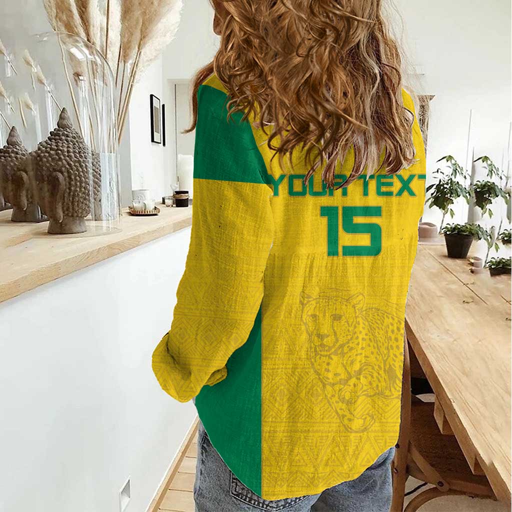 Custom Benin Football Women Casual Shirt Go Champions Les Guepards - Wonder Print Shop