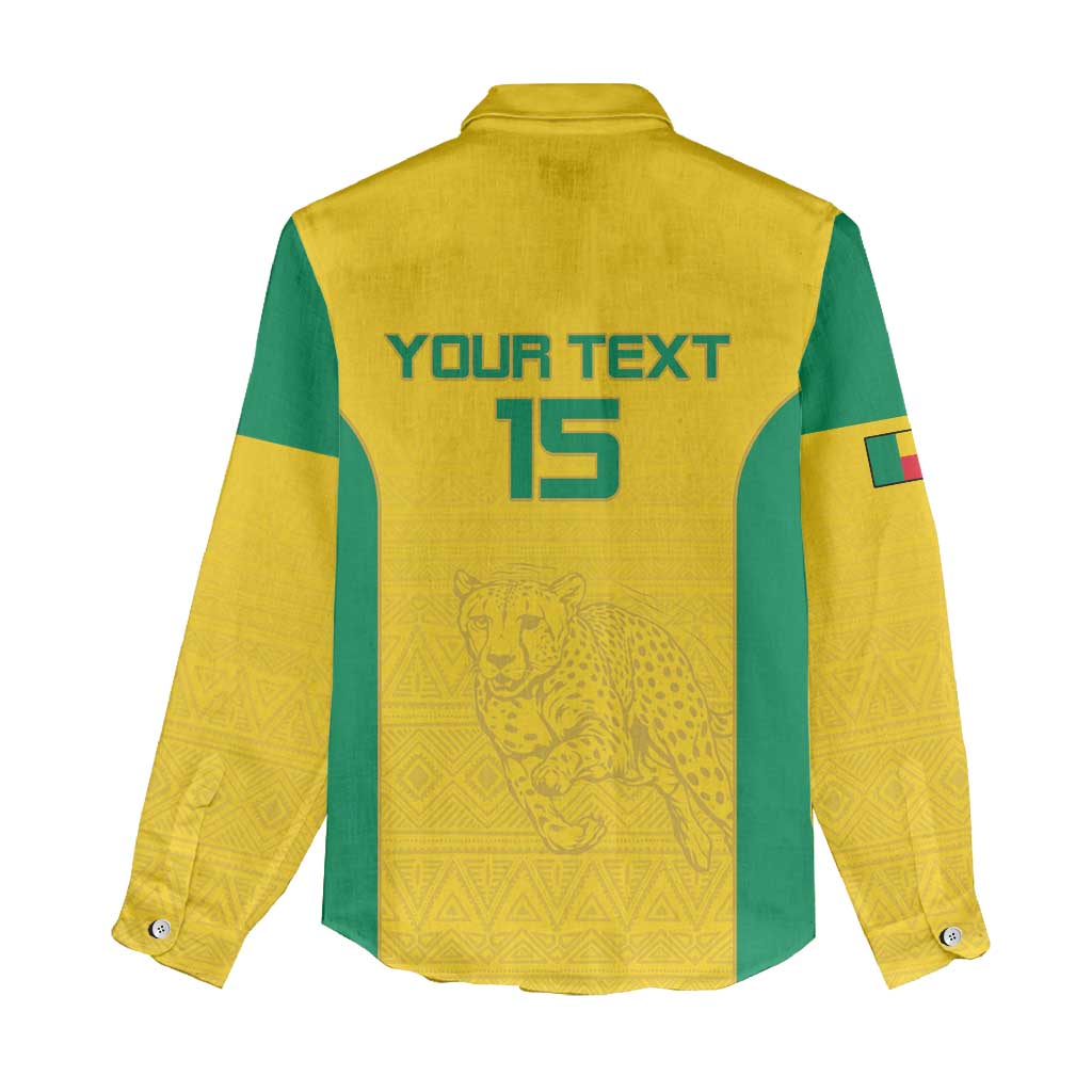 Custom Benin Football Women Casual Shirt Go Champions Les Guepards - Wonder Print Shop