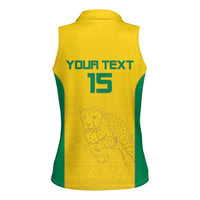 Custom Benin Football Women Sleeveless Polo Shirt Go Champions Les Guepards - Wonder Print Shop