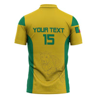 Custom Benin Football Zipper Polo Shirt Go Champions Les Guepards - Wonder Print Shop