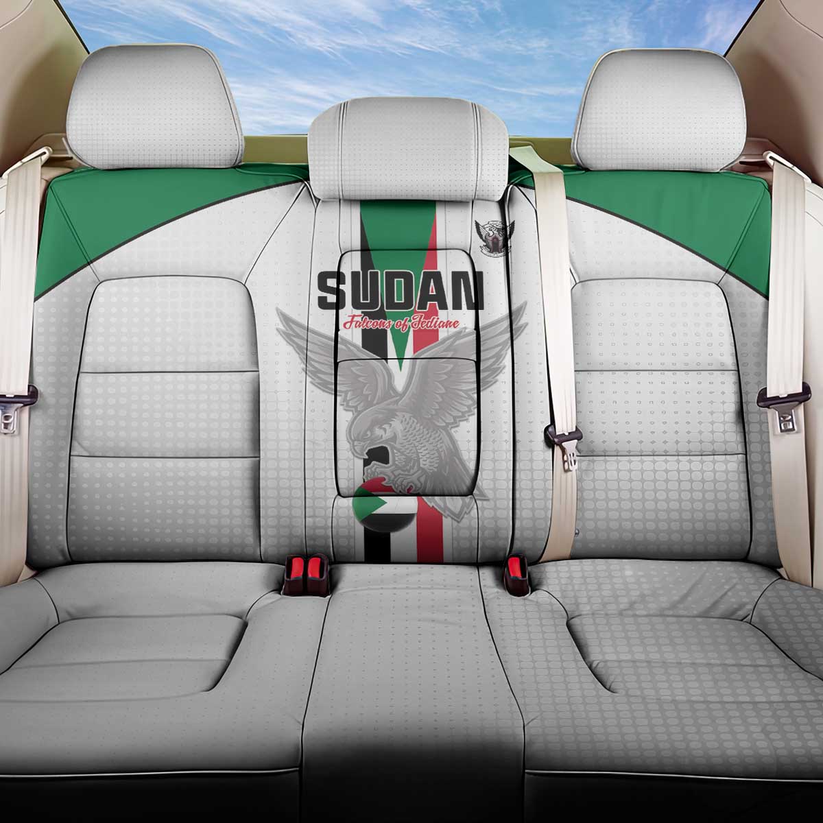 Sudan Football Back Car Seat Cover Go Champions Falcons of Jediane - Wonder Print Shop