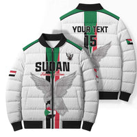 Custom Sudan Football Bomber Puffer Jacket Go Champions Falcons of Jediane - Wonder Print Shop