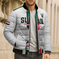 Custom Sudan Football Bomber Puffer Jacket Go Champions Falcons of Jediane - Wonder Print Shop
