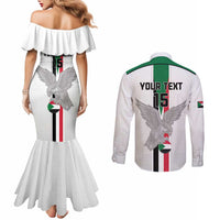 Custom Sudan Football Couples Matching Mermaid Dress and Long Sleeve Button Shirt Go Champions Falcons of Jediane - Wonder Print Shop