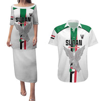 Custom Sudan Football Couples Matching Puletasi and Hawaiian Shirt Go Champions Falcons of Jediane - Wonder Print Shop