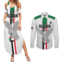 Custom Sudan Football Couples Matching Summer Maxi Dress and Long Sleeve Button Shirt Go Champions Falcons of Jediane - Wonder Print Shop