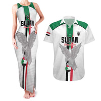 Custom Sudan Football Couples Matching Tank Maxi Dress and Hawaiian Shirt Go Champions Falcons of Jediane - Wonder Print Shop