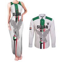 Custom Sudan Football Couples Matching Tank Maxi Dress and Long Sleeve Button Shirt Go Champions Falcons of Jediane - Wonder Print Shop