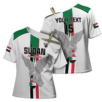 Custom Sudan Football Cross Shoulder Shirt Go Champions Falcons of Jediane - Wonder Print Shop