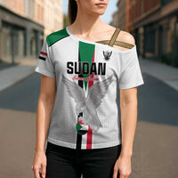Custom Sudan Football Cross Shoulder Shirt Go Champions Falcons of Jediane - Wonder Print Shop