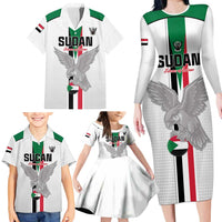 Custom Sudan Football Family Matching Long Sleeve Bodycon Dress and Hawaiian Shirt Go Champions Falcons of Jediane - Wonder Print Shop