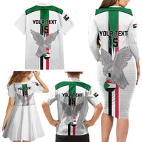 Custom Sudan Football Family Matching Long Sleeve Bodycon Dress and Hawaiian Shirt Go Champions Falcons of Jediane - Wonder Print Shop