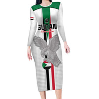 Custom Sudan Football Family Matching Long Sleeve Bodycon Dress and Hawaiian Shirt Go Champions Falcons of Jediane - Wonder Print Shop