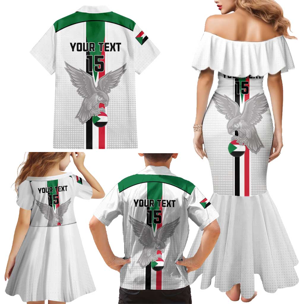 Custom Sudan Football Family Matching Mermaid Dress and Hawaiian Shirt Go Champions Falcons of Jediane - Wonder Print Shop