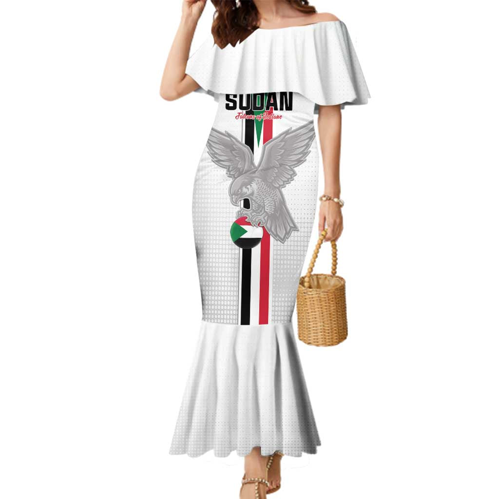 Custom Sudan Football Family Matching Mermaid Dress and Hawaiian Shirt Go Champions Falcons of Jediane - Wonder Print Shop