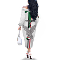 Custom Sudan Football Family Matching Off The Shoulder Long Sleeve Dress and Hawaiian Shirt Go Champions Falcons of Jediane - Wonder Print Shop